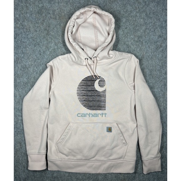 Carhartt Tops - Carhartt Rain Defender Hoodie Pink Relaxed Fit Logo Pullover Sweatshirt Small